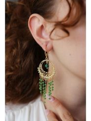 L'Atelier de Gaia Pozłacane kolczyki z malachitami rozmiar: onesize. Zielone kolczyki L'Atelier de Gaia, z malachitem, pozłacane, z zapięciem typu bigiel. Za 105.14 zł.