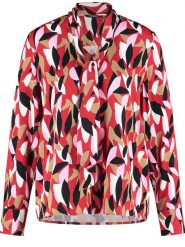 TAIFUN Bluzka w kolorze czerwono-czarno-białym rozmiar: 48. Czerwone bluzki Taifun, bez wzorów, z wiskozy, bez kołnierzyka, bez ramiączek. Za 144.92 zł.