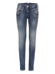Herrlicher Dżinsy - Slim fit - w kolorze granatowym rozmiar: W26. Niebieskie jeansy Herrlicher, z aplikacjami. Za 136.45 zł.