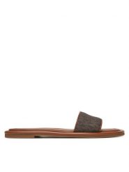 MICHAEL Michael Kors Klapki Dana 40S5DNFS1B Brązowy. Brązowe klapki MICHAEL Michael Kors, bez wzorów, ze skóry, bez obcasa. Za 459.99 zł.