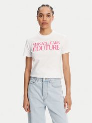 Versace Jeans Couture T-Shirt 78HAHE05 Biały Regular Fit. Białe t-shirty Versace Jeans Couture, xs, bez wzorów, z bawełny, bez kołnierzyka, bez ramiączek. Za 399.99 zł.