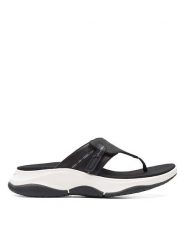 Clarks Skórzane japonki "Wave 2.0" w kolorze czarnym rozmiar: 37. Czarne klapki Clarks, bez wzorów, ze skóry, z otwartym noskiem, bez obcasa. Za 149.31 zł.