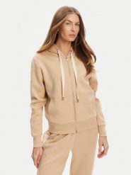 Guess Bluza W5YQ05 KBYE2 Beżowy Regular Fit. Brązowe bluzy Guess, xxl, z aplikacjami, z syntetyku, bez kaptura. Za 429.99 zł.