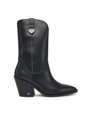 Pepe Jeans Kowbojki Gina Western W PLS500017 Czarny. Czarne botki Pepe Jeans, bez wzorów, z jeansu, bez obcasa, na słupku, bez zapięcia. Za 759.99 zł.