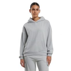 Damska bluza oversize z kapturem Urban Classics Light Terry. Szare bluzy Urban Classics, bez wzorów, z kapturem. Za 175.50 zł.
