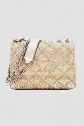 GUESS Złota kopertówka damska Giully Mini 2. Żółte kopertówki Guess, z aplikacjami, bez dodatków. W wyprzedaży za 479.99 zł.