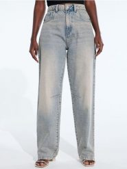 Jeansy baggy - turkusowy. Niebieskie jeansy Sinsay, l, bez wzorów. Za 59.99 zł.