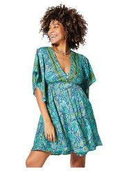 Ipanima Sukienka w kolorze turkusowo-żółto-granatowym rozmiar: 38/40. Niebieskie sukienki Ipanima, na co dzień, bez wzorów, klasyczne, bez kołnierzyka, bez ramiączek, mini, proste. Za 78.99 zł.