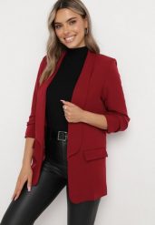 Bordowa Marynarka Thaelenia. Czerwone marynarki i żakiety Born2be, l, z aplikacjami, eleganckie. Za 89.99 zł.