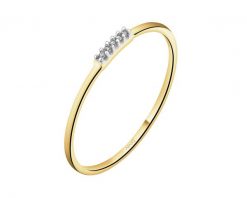 Pierścionek z żółtego złota z diamentami - 0,01 ct - próba 585. Żółte pierścionki Apart, z diamentem, złote. Za 859.00 zł.