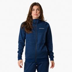 Bluza treningowa damska Swedemount Training Logo Zip Hood II szybkoschnąca. Niebieskie bluzy SWEDEMOUNT, bez wzorów, bez kaptura. Za 224.99 zł.
