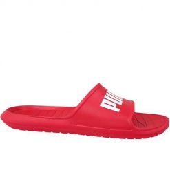 Klapki basenowe dla dorosłych Puma Divecat v2. Czerwone klapki Puma, bez wzorów, bez obcasa. Za 109.00 zł.