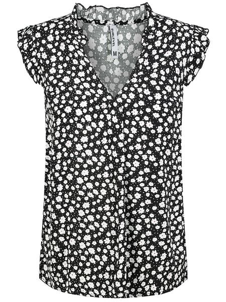 Sublevel Bluzka w kolorze czarno-białym rozmiar: M. Czarne bluzki Sublevel, m, bez wzorów, z wiskozy, klasyczne, bez kołnierzyka, bez ramiączek. Za 41.49 zł.