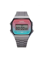 Casio Zegarek A168WERB-2AEF Srebrny. Szare, cyfrowe zegarki Casio, srebrne. Za 259.99 zł.