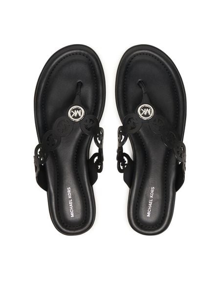 MICHAEL Michael Kors Japonki Jane Thong 40S6JNFS1L Czarny. Czarne klapki MICHAEL Michael Kors, bez wzorów, ze skóry, bez obcasa. Za 323.99 zł.