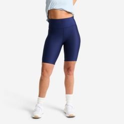 Legginsy fitness damskie Domyos krótkie. Niebieskie legginsy DOMYOS, l, bez wzorów, z elastanu, krótkie. Za 39.98 zł.