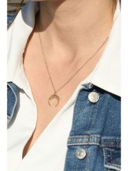 MOODE Naszyjnik "Rosa" z zawieszką - dł. 42 cm rozmiar: onesize. Żółte naszyjniki MOODE, ze stali. Za 39.99 zł.