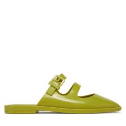 Klapki Melissa. Zielone klapki Melissa, bez wzorów, bez obcasa. Za 199.99 zł.