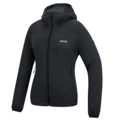 Damska bluza z kapturem i rozciągliwym zamkiem błyskawicznym Ferna Marl Midlayer. Szare bluzy Regatta, m, bez wzorów, z materiału, z kapturem. Za 119.99 zł.