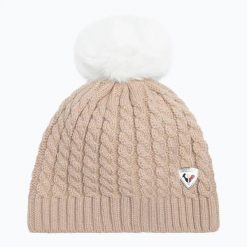 Czapka zimowa damska Rossignol Kitsi. Brązowe czapki Rossignol, bez wzorów, z materiału. Za 179.99 zł.