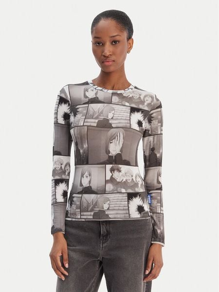 HUGO Bluzka Diraluna 50555473 Szary Regular Fit. Szare bluzki Hugo, m, bez wzorów, z wiskozy, bez kołnierzyka, bez ramiączek. Za 349.99 zł.