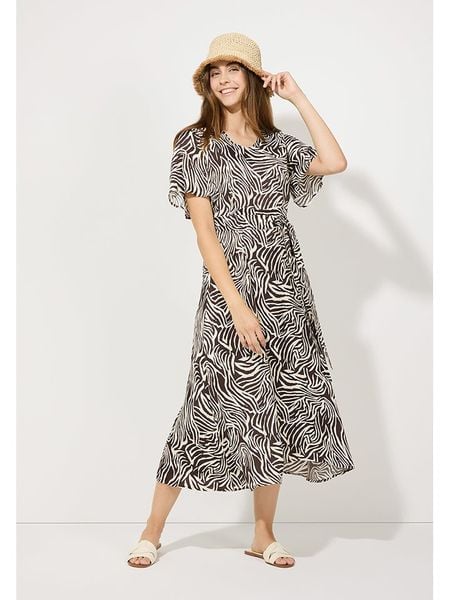 More & More Sukienka w kolorze brązowo-kremowym rozmiar: 34. Brązowe sukienki More & More, na imprezę, s, bez wzorów, z wiskozy, klasyczne, bez kołnierzyka, bez ramiączek, maxi. Za 262.29 zł.