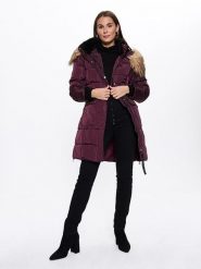 Bébé Płaszcz zimowy w kolorze fioletowym rozmiar: M. Różowe płaszcze Bebe, na zimę, m, bez wzorów, z puchu, bez kaptura. Za 227.31 zł.