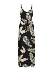 Vero Moda Sukienka w kolorze czarno-beżowym rozmiar: M. Brązowe sukienki Vero Moda, m, bez wzorów, z tkaniny, bez kołnierzyka, bez ramiączek, maxi. Za 136.45 zł.