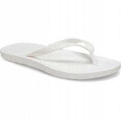 Japonki Dla Dorosłych Crocs Flip. Białe klapki Crocs, bez wzorów, z materiału, bez obcasa. Za 119.99 zł.