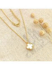 Miu Silver Pozłacany naszyjnik z zawieszką - dł. 42 cm rozmiar: onesize. Białe naszyjniki Miu Silver, z perłą, pozłacane. Za 82.99 zł.