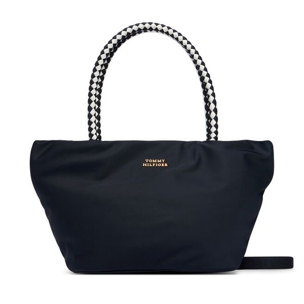 Torebka Tommy Hilfiger. Niebieskie torebki klasyczne TOMMY HILFIGER, bez wzorów, z nylonu, bez dodatków. Za 449.99 zł.
