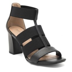 Sandały Lasocki. Czarne sandały Lasocki, bez wzorów, bez obcasa, na słupku, bez zapięcia. Za 159.99 zł.