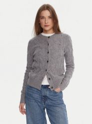 Tommy Hilfiger Kardigan WW0WW47463 Szary Regular Fit. Szare kardigany TOMMY HILFIGER, s, bez wzorów, z wełny. Za 749.99 zł.