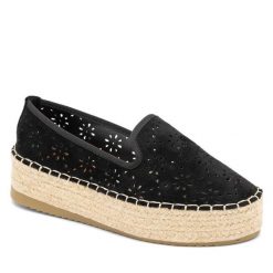 Espadryle DeeZee. Czarne espadryle DeeZee, bez wzorów, bez obcasa, bez zapięcia. Za 61.99 zł.