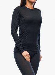Bluza termoaktywna damska Sensor Merino Air Tee LS. Czarne bluzy Sensor, l, bez wzorów, z materiału, bez kaptura. Za 307.99 zł.
