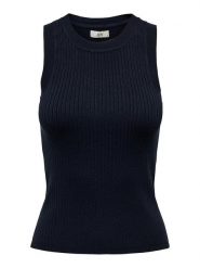 JDY Top w kolorze granatowym rozmiar: XL. Niebieskie topy JDY, xl, bez wzorów, prążkowane, bez kołnierzyka, bez ramiączek. Za 66.00 zł.