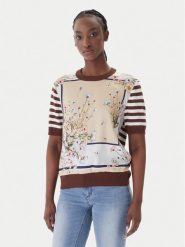 Liu Jo T-Shirt WA6386 MS49I Brązowy Regular Fit. Brązowe t-shirty Liu Jo, xl, bez wzorów, z wiskozy, bez kołnierzyka, bez ramiączek. Za 599.99 zł.