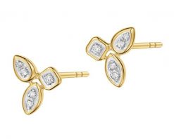 Kolczyki z żółtego złota z diamentami - 0,07 ct - próba 375. Żółte kolczyki Apart, z diamentem, złote. Za 1,469.00 zł.