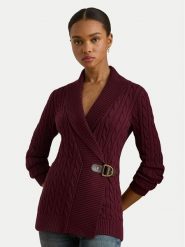 LAUREN RALPH LAUREN Sweter 200808258027 Bordowy Relaxed Fit. Czerwone swetry Lauren Ralph Lauren, xs, bez wzorów, z bawełny, bez ramiączek. Za 949.99 zł.