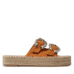 Espadryle DeeZee. Brązowe espadryle DeeZee, bez wzorów, bez obcasa, bez zapięcia. Za 119.99 zł.