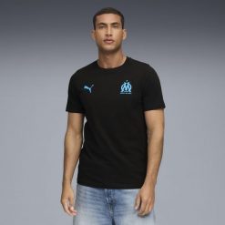 Koszulka piłkarska na treningi Puma Olympique Marsylia 25/26. Bluzki Puma, m, bez wzorów, z bawełny, sportowe, bez kołnierzyka, bez ramiączek. Za 109.99 zł.