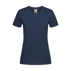 Damska Klasyczna Koszulka Organiczna O Dopasowanym Kroju. Niebieskie bluzki STEDMAN, m, bez wzorów, klasyczne, bez kołnierzyka, bez ramiączek. Za 41.99 zł.