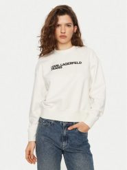 Karl Lagerfeld Jeans Bluza A1W20005 Biały Regular Fit. Białe bluzy Karl Lagerfeld Jeans, xl, bez wzorów, z bawełny, bez kaptura. Za 269.99 zł.