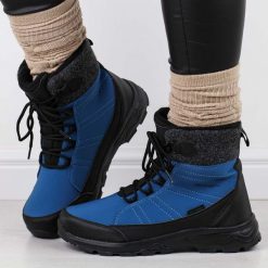 Niebieskie zimowe śniegowce damskie z membraną i Softshell Vanhorn 340. Niebieskie trapery i śniegowce Vanhorn, ze skóry. Za 199.00 zł.