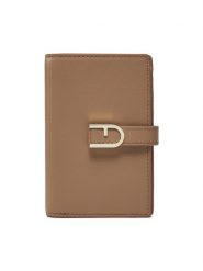 Furla Duży Portfel Damski Flow S Compact Wallet WP00401-BX2045-1257S-1007 Beżowy. Brązowe portfele Furla, bez wzorów, ze skóry. Za 559.99 zł.