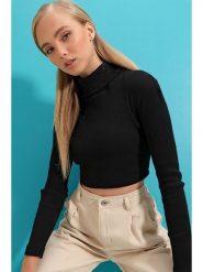 Trend Alacati Sweter w kolorze czarnym rozmiar: L. Czarne swetry Trend Alacati, l, bez wzorów, z bawełny, bez ramiączek. Za 47.94 zł.