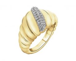 Pierścionek z żółtego złota z diamentami - 0,16 ct - próba 585. Żółte pierścionki Apart, z diamentem, złote. Za 5,690.00 zł.