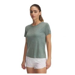 Koszulka Damska Sportowa Under Armour Launch Camo Shortsleeve. Zielone koszulki sportowe Under Armour, bez wzorów, bez ramiączek, na fitness i siłownię. W wyprzedaży za 61.16 zł.