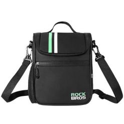 Przednia torba rowerowa z paskiem na ramię ROCKBROS. Czarne torby na ramię ROCKBROS, bez wzorów, biznesowe, na ramię, bez dodatków. Za 120.48 zł.