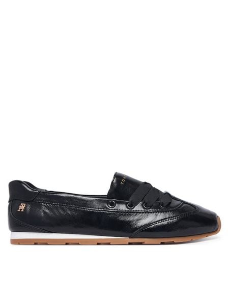 Tommy Hilfiger Baleriny Bella Ballet Sneaker FW0FW09449 Czarny. Czarne baleriny TOMMY HILFIGER, bez wzorów, ze skóry, bez obcasa. Za 449.99 zł.